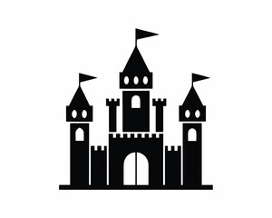 Obraz premium Magic Castle Silhouette Vector Illustration