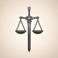 Minimalist Scales of Justice Icon
