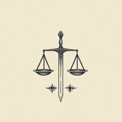 Minimalist Scales of Justice Icon