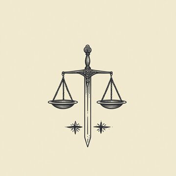 Minimalist Scales of Justice Icon