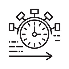 Productivity line icon. Vector time management and productivity concept symbol. with white background