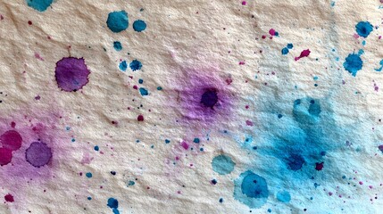Watercolor splatter background texture abstract art design with blue and purple spots for creative use