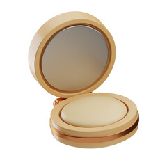 Gold makeup compact powder case