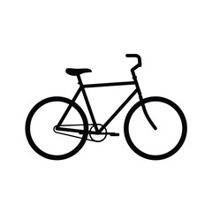 Silhouette of a bicycle with curved handlebars and a comfortable seat.