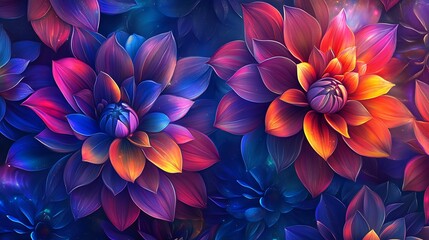 Fototapeta premium Beautiful colorful dahlia bloom glowing with natural perfection picture