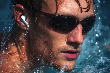 Waterproof swimming earpods with built-in MP3 storage 