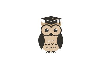 Illustration of an owl wearing a graduation cap for education