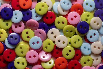Assortment of coloured buttons