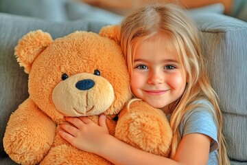 ぬいぐるみを持っている女の子
