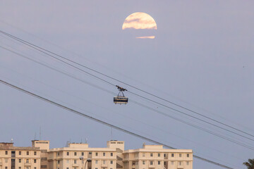 Sugarloaf cable car seen from the n in Rio de Janeiro.
