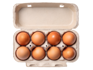 Brown Eggs in a Cardboard Carton