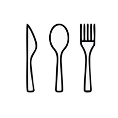 fork, spoon and knife black icon concept. Plate, fork, spoon and knife vector illustration, symbol, sign, fork, spoon knife Icon, fork, spoon knife Icon