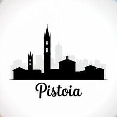 Obraz premium Pistoia Italy Skyline Silhouette — Historic Tuscan City of Art and Architecture Vector Illustration