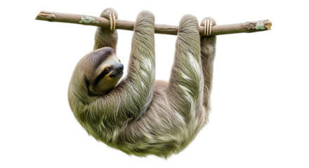 Adorable Three Toed Sloth Hanging Upside Down From Tree Branch Gentle Peaceful Sleepy Mammal In Natural Habitat Peaceful Wild Animal Creature Biodiversity Conservation Nature Wildlife Photography