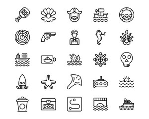 Ocean Line Icons