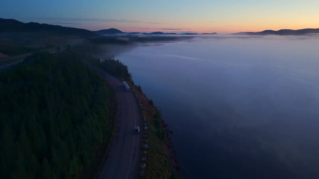 sunrise over the river