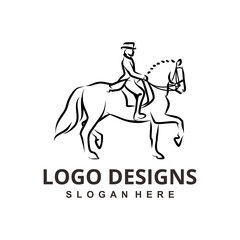 Elegant Equestrian Logo Design A Minimalist Representation of Horseback Riding with a Rider Silhouette | 03092025-8