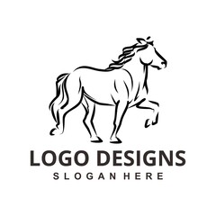 Elegant Horse Logo Design Graceful Stallion Silhouette Illustration