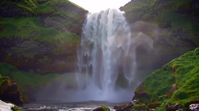 Epic Cinematic Waterfall Scene