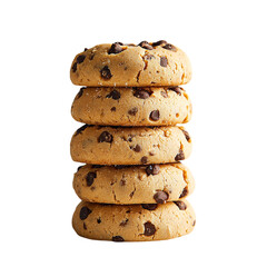 Tahini Chocolate Chip Cookies Dough Stack on transparent background