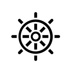 Obraz premium ship wheel steering glyph icon