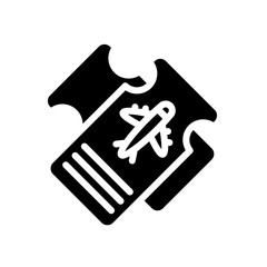 flight travel ticket glyph icon