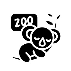 zoo with koala mascot glyph icon
