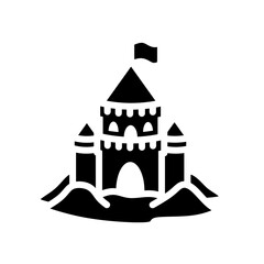 sand castle beach glyph icon