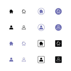 Icon, Icon Set, Home icon, User icon, People icon.