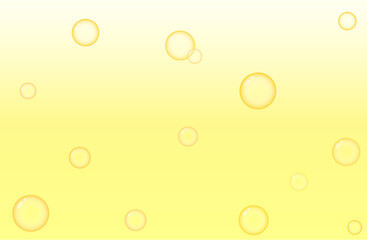 シャボン玉・泡・バブル・炭酸・シュワシュワなど グラデーション背景 イエロー〜Soap bubbles, bubbles, bubbles, carbonated drinks, fizzy drinks, etc. Gradient background Yellow〜