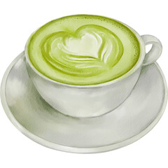 Illustration of Matcha Latte