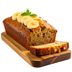 Banana Bread Cake isolated on white transparent background