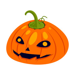 set of Halloween pumpkins with various expressions 