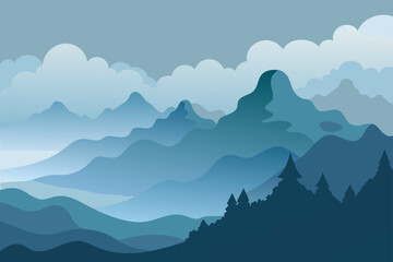 dense fog rolling over coastal hills  creating a m