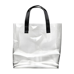 Stylish Transparent Shopping Bag with Black Handles for Elegance and Class