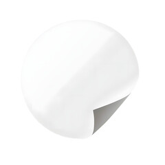 Professional White Circular Sticker with Peeling Corner on Isolated Background