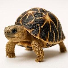 Obraz premium Baby tortoise on white background