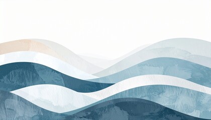 A watercolor painting of mountains and waves background movement colorful design depth scene backgrounds elements cartoonish expression layers style gesture figure emotion creative