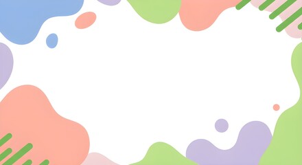 Vibrant pastel organic shapes and lines create a playful and modern abstract background design