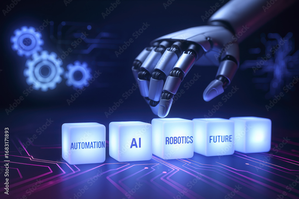 Aufkleber automation and ai technology inspire robotics and future innovation with intelligent machine progres