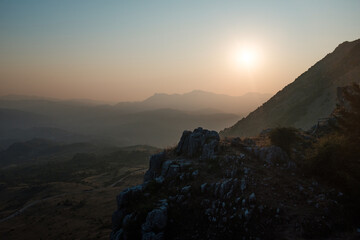 sunset in the mountains Italy