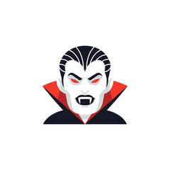 Vampire face fashion illustration with mask, lips and eyes in halloween costume style