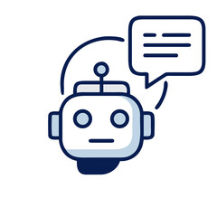 Minimal Chatbot Icon with Speech Bubble