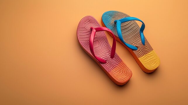 Colorful flip flop sandals for summer beach holidays - Powered by Adobe