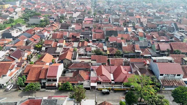 Aerial View of Urban Neighborhood.