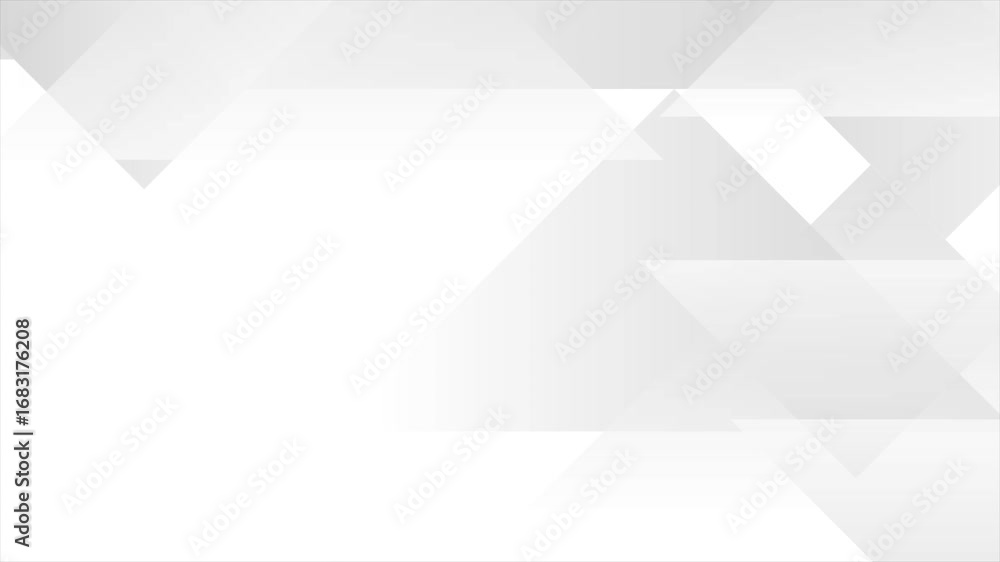 Poster light grey and white geometric tech background with minimal triangles. seamless looping abstract con
