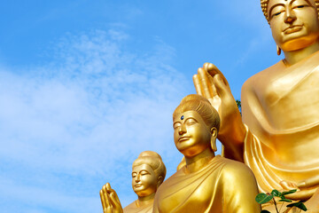 Golden Buddha statue statue big Buddha and sky