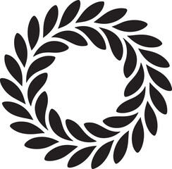 Circular Leaf Wreath Vector Graphic on Transparent Background for Natural Design Elements