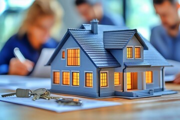 住宅の模型を使って設計図を書く
