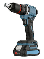 Cordless Power Drill, Rechargeable Electric Screwdriver isolated on a transparent background. Full...